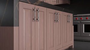 Newhaven Driftwood Cherry ( Cherry | Plain Cut [ Frameless • Satin • Stained ] - 10' X 10' Kitchen Cabinet ) | Assembled In USA