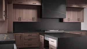 Newhaven Driftwood Cherry ( Cherry | Plain Cut [ Frameless • Satin • Stained ] - 10' X 10' Kitchen Cabinet ) | Assembled In USA