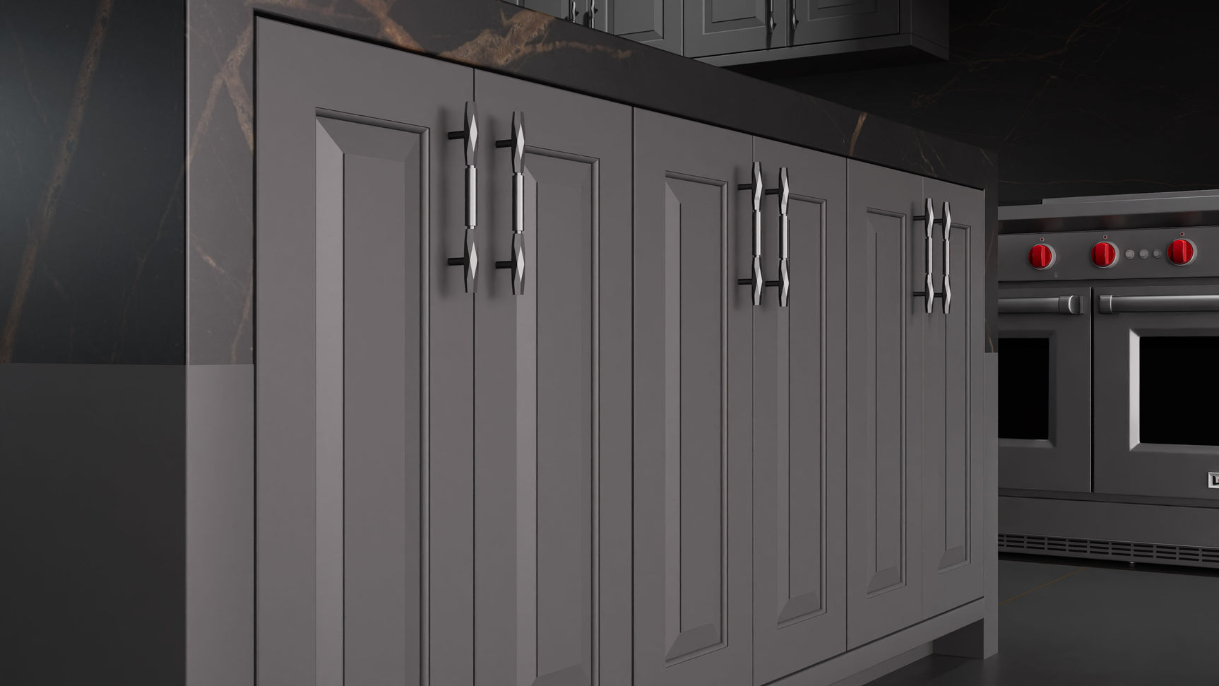 Newhaven Iron Ore ( Maple | Plain Cut [ Frameless • Satin • Painted ] - 10' X 10' Kitchen Cabinet ) | Assembled In USA