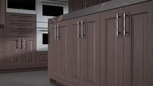 Newhaven Onyx Cherry ( Cherry | Plain Cut [ Frameless • Satin • Stained ] - 10' X 10' Kitchen Cabinet ) | Assembled In USA