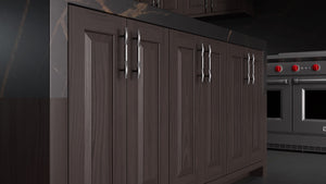 Newhaven Onyx Cherry ( Cherry | Plain Cut [ Frameless • Satin • Stained ] - 10' X 10' Kitchen Cabinet ) | Assembled In USA