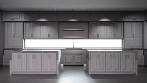 Newhaven Peppercorn ( Maple | Plain Cut [ Frameless • Satin • Painted ] - 10' X 10' Kitchen Cabinet ) | Assembled In USA