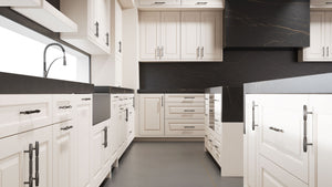 Newhaven Repose Gray ( Maple | Plain Cut [ Frameless • Satin • Painted ] - 10' X 10' Kitchen Cabinet ) | Assembled In USA