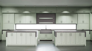 Newhaven Sage Green ( Maple | Plain Cut [ Frameless • Satin • Painted ] - 10' X 10' Kitchen Cabinet ) | Assembled In USA