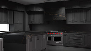 Newhaven Simply Black ( Maple | Plain Cut [ Frameless • Satin • Painted ] - 10' X 10' Kitchen Cabinet ) | Assembled In USA