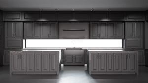 Newhaven Simply Black ( Maple | Plain Cut [ Frameless • Satin • Painted ] - 10' X 10' Kitchen Cabinet ) | Assembled In USA