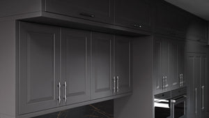 Newhaven Simply Black ( Maple | Plain Cut [ Frameless • Satin • Painted ] - 10' X 10' Kitchen Cabinet ) | Assembled In USA