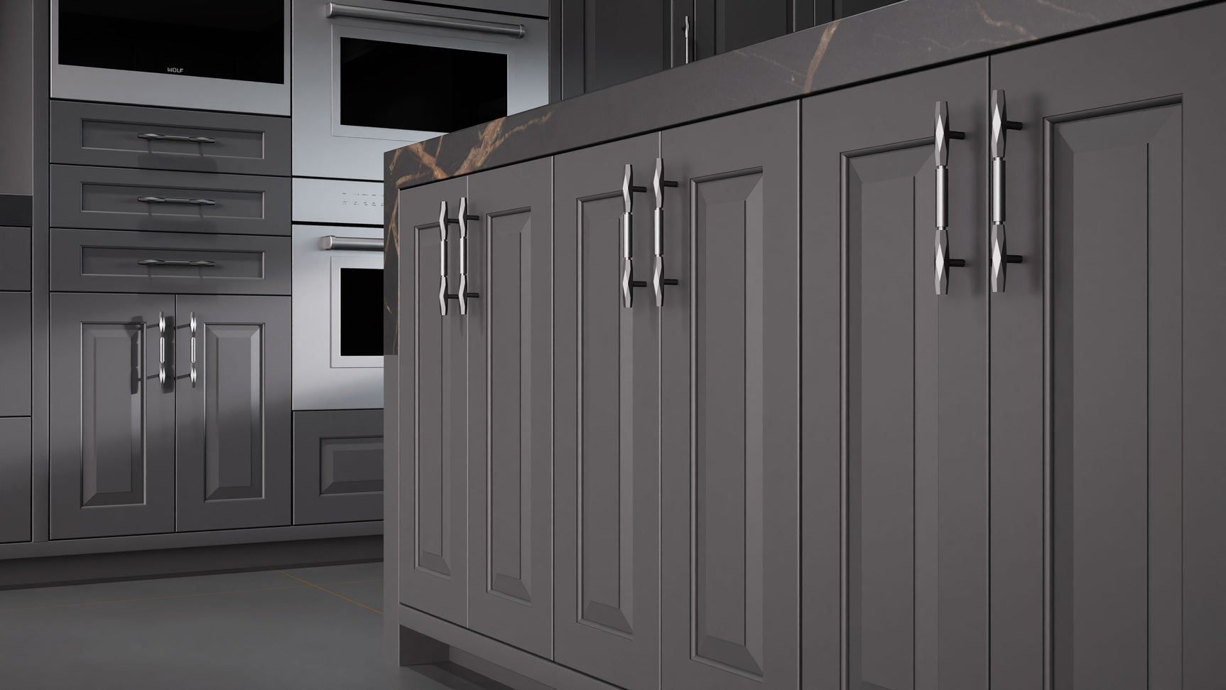 Newhaven Simply Black ( Maple | Plain Cut [ Frameless • Satin • Painted ] - 10' X 10' Kitchen Cabinet ) | Assembled In USA