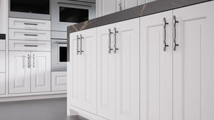 Newhaven Simply Gray ( Maple | Plain Cut [ Frameless • Satin • Painted ] - 10' X 10' Kitchen Cabinet ) | Assembled In USA