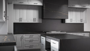 Newhaven Simply Gray ( Maple | Plain Cut [ Frameless • Satin • Painted ] - 10' X 10' Kitchen Cabinet ) | Assembled In USA