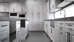 Newhaven Simply Gray ( Maple | Plain Cut [ Frameless • Satin • Painted ] - 10' X 10' Kitchen Cabinet ) | Assembled In USA