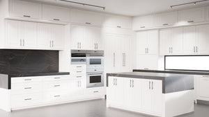 Newhaven Simply White ( Maple | Plain Cut [ Frameless • Satin • Painted ] - 10' X 10' Kitchen Cabinet ) | Assembled In USA