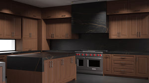 Newhaven Winter Wheat ( Cherry | Plain Cut [ Frameless • Satin • Stained ] - 10' X 10' Kitchen Cabinet ) | Assembled In USA