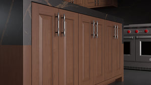 Newhaven Winter Wheat ( Cherry | Plain Cut [ Frameless • Satin • Stained ] - 10' X 10' Kitchen Cabinet ) | Assembled In USA