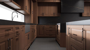 Newhaven Winter Wheat ( Cherry | Plain Cut [ Frameless • Satin • Stained ] - 10' X 10' Kitchen Cabinet ) | Assembled In USA