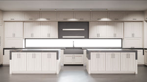 Ridgewood Anew Gray ( Maple | Plain Cut [ Frameless • Satin • Painted ] - 10' X 10' Kitchen Cabinet ) | Assembled In USA