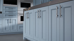 Ridgewood Blue Slate ( Maple | Plain Cut [ Frameless • Satin • Painted ] - 10' X 10' Kitchen Cabinet ) | Assembled In USA