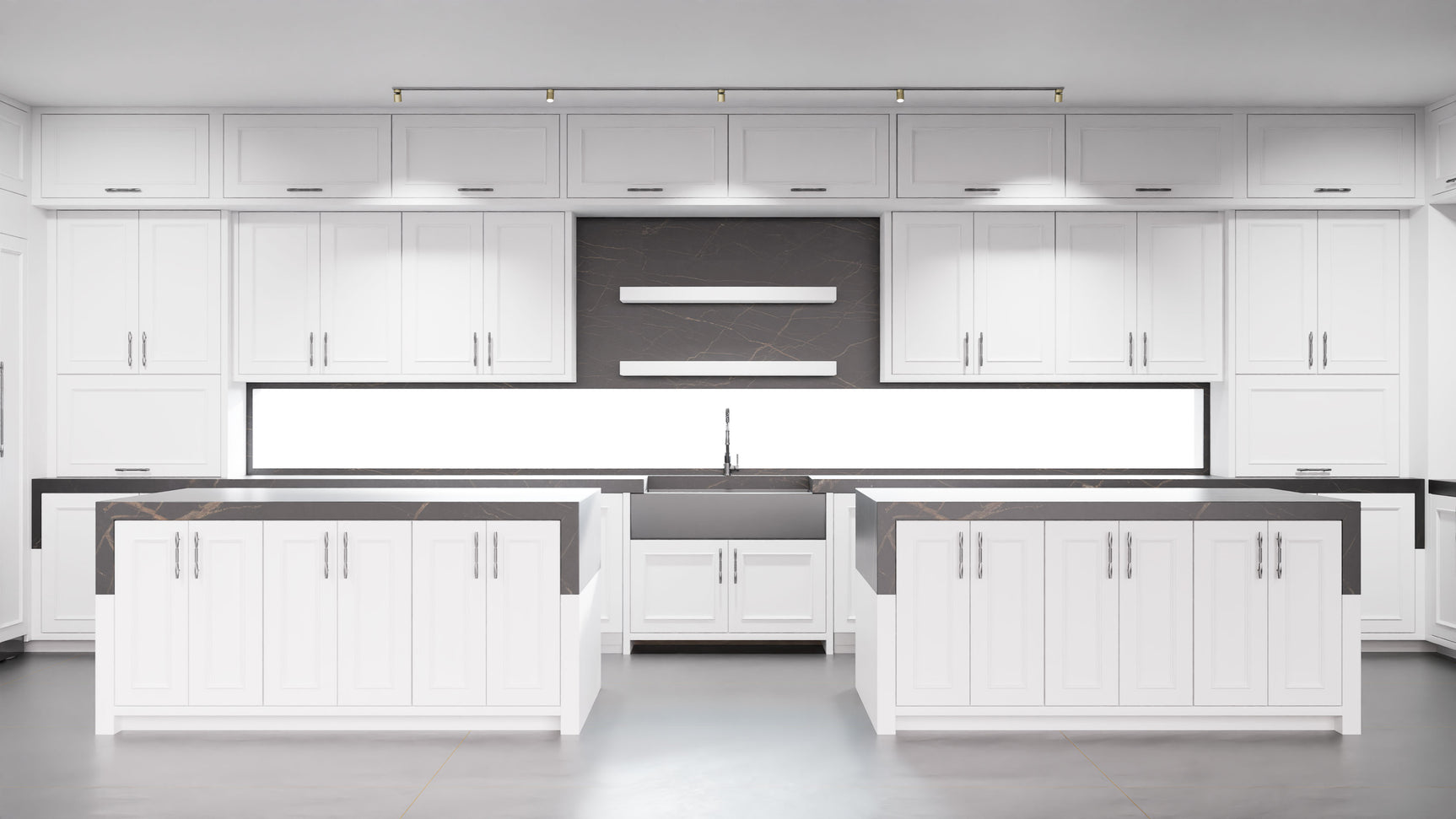 Ridgewood Bright White ( Maple | Plain Cut [ Frameless • Satin • Painted ] - 10' X 10' Kitchen Cabinet ) | Assembled In USA