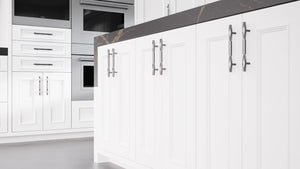 Ridgewood Bright White ( Maple | Plain Cut [ Frameless • Satin • Painted ] - 10' X 10' Kitchen Cabinet ) | Assembled In USA