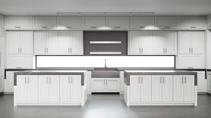 Ridgewood Dove Gray ( Maple | Plain Cut [ Frameless • Satin • Painted ] - 10' X 10' Kitchen Cabinet ) | Assembled In USA