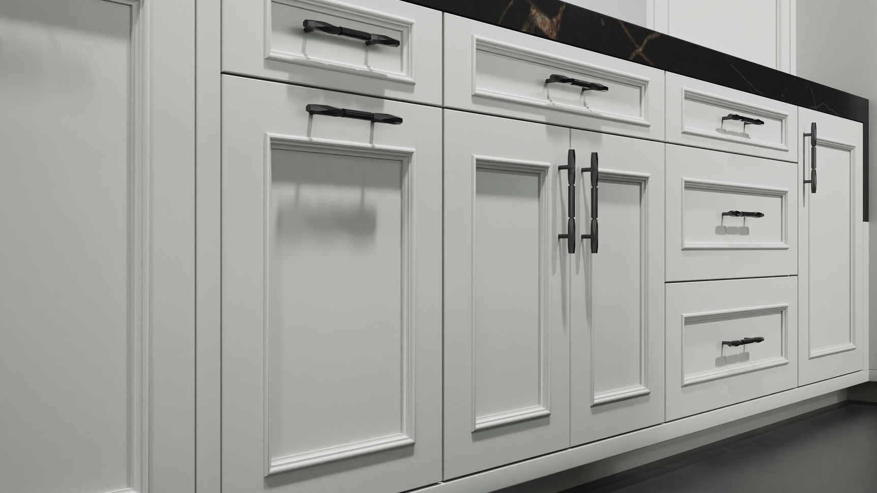 Ridgewood Dove Gray ( Maple | Plain Cut [ Frameless • Satin • Painted ] - 10' X 10' Kitchen Cabinet ) | Assembled In USA