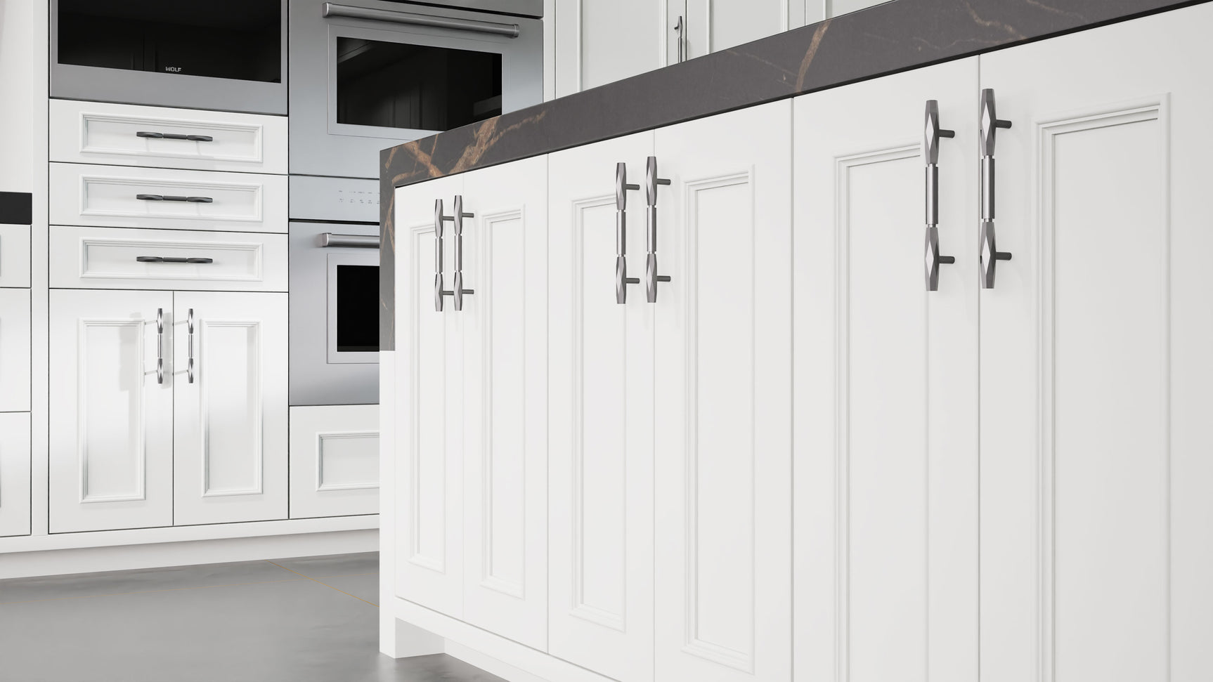 Ridgewood Dove Gray ( Maple | Plain Cut [ Frameless • Satin • Painted ] - 10' X 10' Kitchen Cabinet ) | Assembled In USA