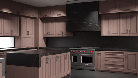 Ridgewood Driftwood Cherry ( Cherry | Plain Cut [ Frameless • Satin • Stained ] - 10' X 10' Kitchen Cabinet ) | Assembled In USA