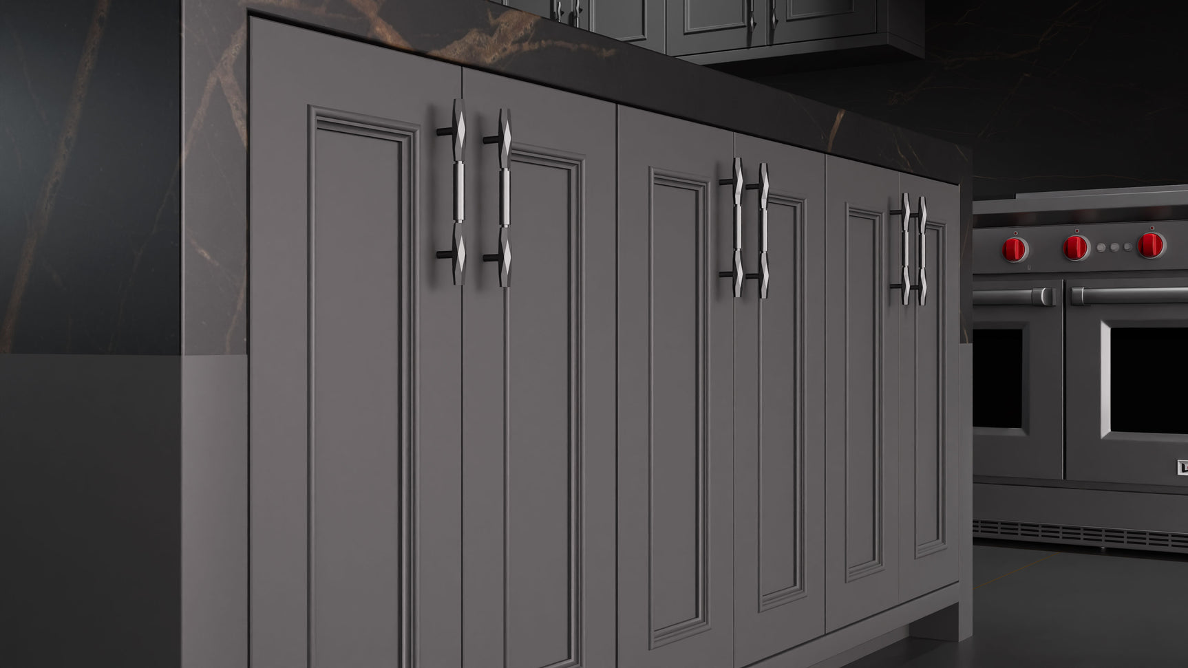 Ridgewood Iron Ore ( Maple | Plain Cut [ Frameless • Satin • Painted ] - 10' X 10' Kitchen Cabinet ) | Assembled In USA