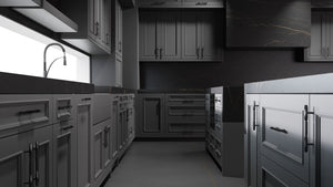 Ridgewood Iron Ore ( Maple | Plain Cut [ Frameless • Satin • Painted ] - 10' X 10' Kitchen Cabinet ) | Assembled In USA