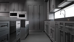 Ridgewood Iron Ore ( Maple | Plain Cut [ Frameless • Satin • Painted ] - 10' X 10' Kitchen Cabinet ) | Assembled In USA