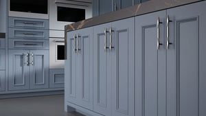 Ridgewood Midnight Blue ( Maple | Plain Cut [ Frameless • Satin • Painted ] - 10' X 10' Kitchen Cabinet ) | Assembled In USA