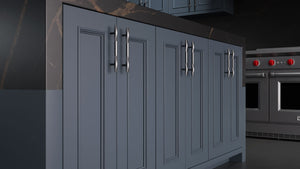 Ridgewood Midnight Blue ( Maple | Plain Cut [ Frameless • Satin • Painted ] - 10' X 10' Kitchen Cabinet ) | Assembled In USA