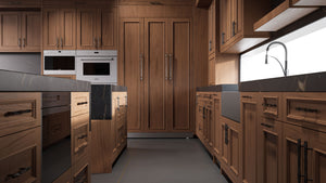 Ridgewood Natural Walnut ( Walnut | Plain Cut [ Frameless • Satin • Stained ] - 10' X 10' Kitchen Cabinet ) | Assembled In USA