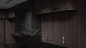 Ridgewood Onyx Cherry ( Cherry | Plain Cut [ Frameless • Satin • Stained ] - 10' X 10' Kitchen Cabinet ) | Assembled In USA