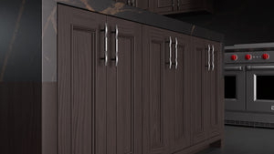 Ridgewood Onyx Cherry ( Cherry | Plain Cut [ Frameless • Satin • Stained ] - 10' X 10' Kitchen Cabinet ) | Assembled In USA