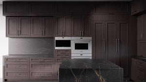 Ridgewood Onyx Cherry ( Cherry | Plain Cut [ Frameless • Satin • Stained ] - 10' X 10' Kitchen Cabinet ) | Assembled In USA