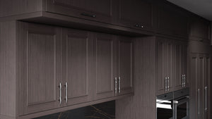 Ridgewood Onyx Oak ( White_Oak | Rift Cut [ Frameless • Wire Brushed • Stained ] - 10' X 10' Kitchen Cabinet ) | Assembled In USA