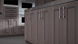 Ridgewood Onyx Oak ( White_Oak | Rift Cut [ Frameless • Wire Brushed • Stained ] - 10' X 10' Kitchen Cabinet ) | Assembled In USA