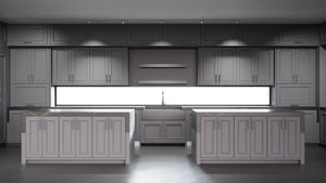 Ridgewood Peppercorn ( Maple | Plain Cut [ Frameless • Satin • Painted ] - 10' X 10' Kitchen Cabinet ) | Assembled In USA