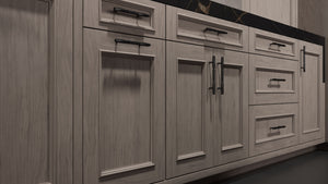 Ridgewood Pewter Cherry ( Cherry | Plain Cut [ Frameless • Satin • Stained ] - 10' X 10' Kitchen Cabinet ) | Assembled In USA