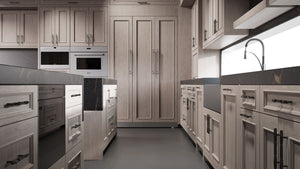 Ridgewood Pewter Cherry ( Cherry | Plain Cut [ Frameless • Satin • Stained ] - 10' X 10' Kitchen Cabinet ) | Assembled In USA