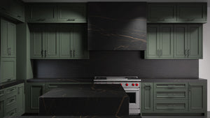 Ridgewood Pewter Green ( Maple | Plain Cut [ Frameless • Satin • Painted ] - 10' X 10' Kitchen Cabinet ) | Assembled In USA