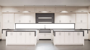 Ridgewood Repose Gray ( Maple | Plain Cut [ Frameless • Satin • Painted ] - 10' X 10' Kitchen Cabinet ) | Assembled In USA