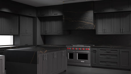 Ridgewood Simply Black ( Maple | Plain Cut [ Frameless • Satin • Painted ] - 10' X 10' Kitchen Cabinet ) | Assembled In USA