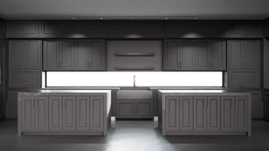 Ridgewood Simply Black ( Maple | Plain Cut [ Frameless • Satin • Painted ] - 10' X 10' Kitchen Cabinet ) | Assembled In USA