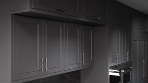 Ridgewood Simply Black ( Maple | Plain Cut [ Frameless • Satin • Painted ] - 10' X 10' Kitchen Cabinet ) | Assembled In USA