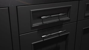 Ridgewood Simply Black ( Maple | Plain Cut [ Frameless • Satin • Painted ] - 10' X 10' Kitchen Cabinet ) | Assembled In USA