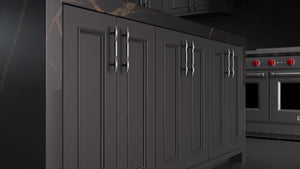 Ridgewood Simply Black ( Maple | Plain Cut [ Frameless • Satin • Painted ] - 10' X 10' Kitchen Cabinet ) | Assembled In USA