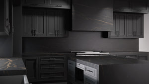 Ridgewood Simply Black ( Maple | Plain Cut [ Frameless • Satin • Painted ] - 10' X 10' Kitchen Cabinet ) | Assembled In USA