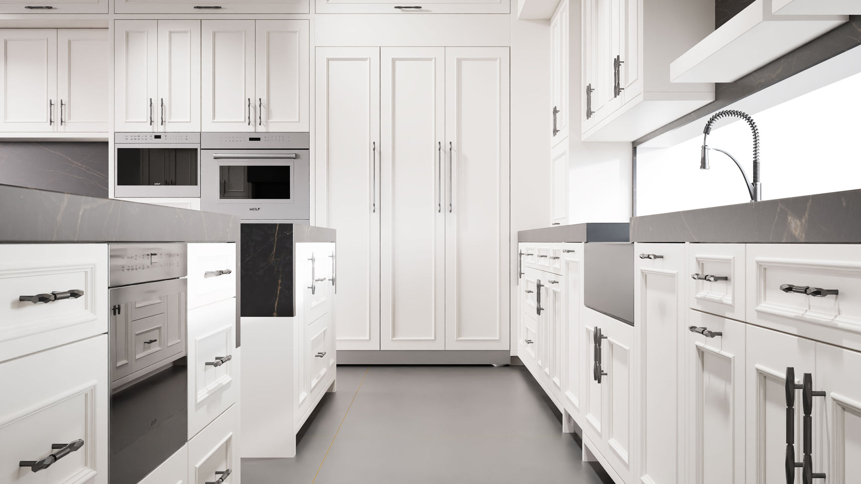 Ridgewood Simply White ( Maple | Plain Cut [ Frameless • Satin • Painted ] - 10' X 10' Kitchen Cabinet ) | Assembled In USA